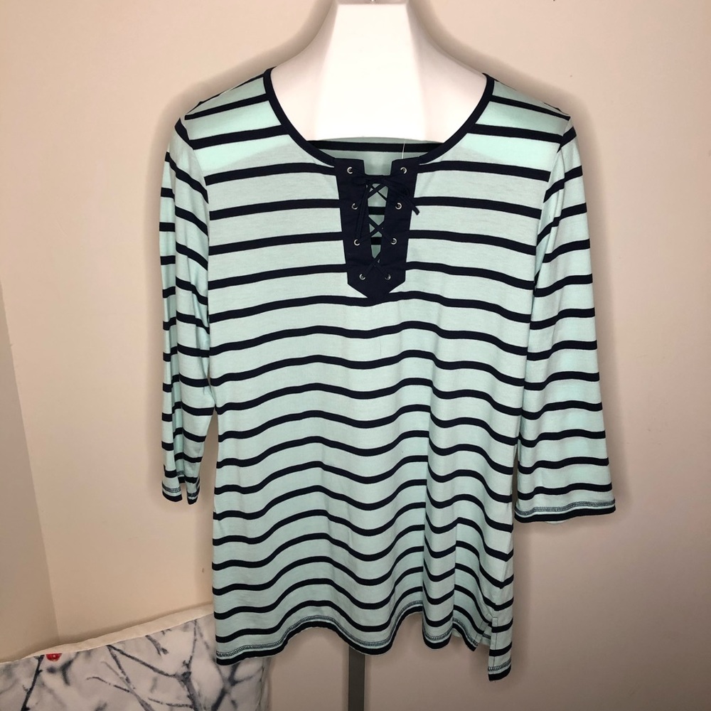 NWT Chico's Mocking Jay Stripe Miranda Tunic